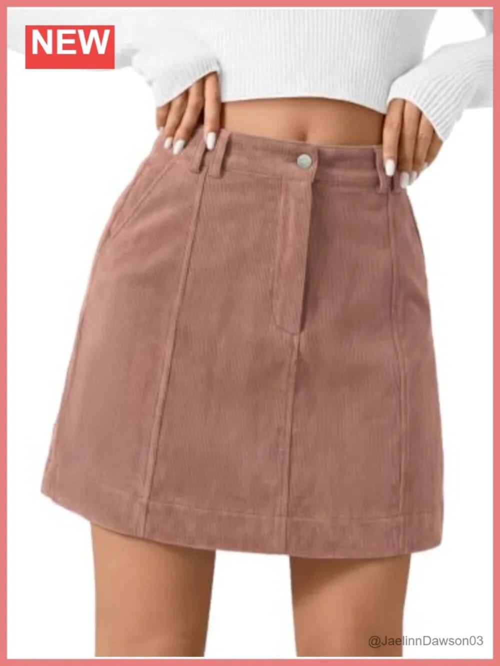 Women's Corduroy Mini Skirt High Waisted A-Line Vintage with Pockets